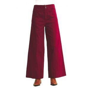 NEW IN FEBRUARY melissa stretchy wide leg pants in burgundy